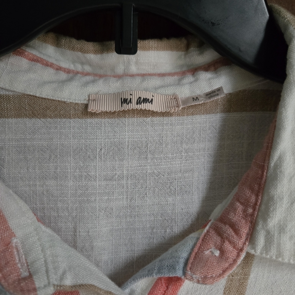 Mi ami Multicolor Striped Tie Front Crop Top - Picture 3 of 5